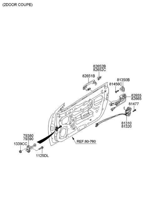 2011 Kia Forte Koup Cover-Front Door Outside Handle Diagram for 826521M030