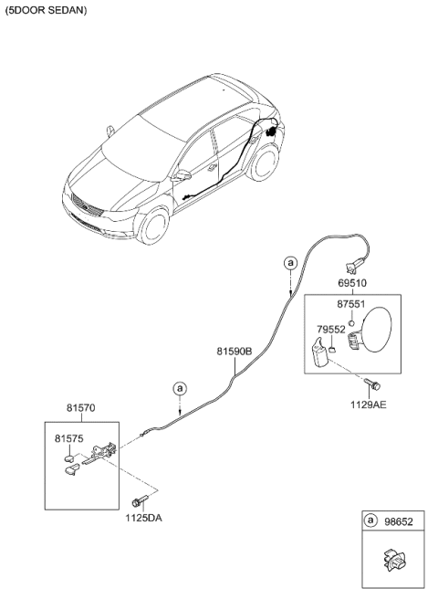 2009 Kia Forte Koup Fuel Filler Door Diagram 3