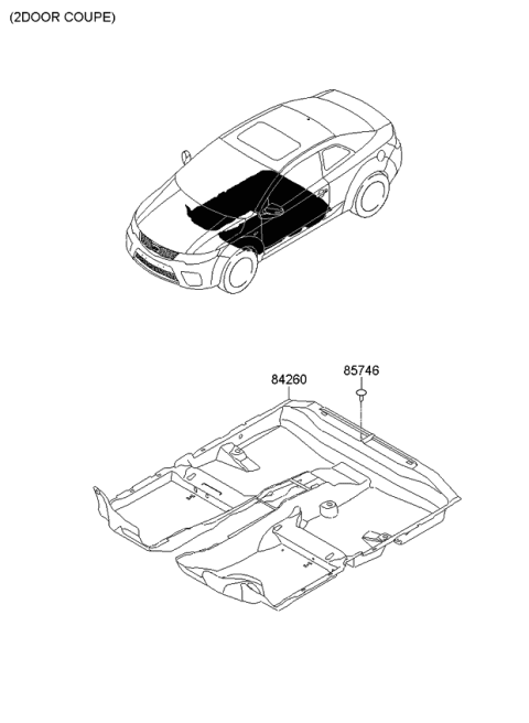 2013 Kia Forte Koup Floor & Carpet Diagram 2