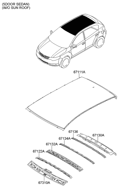 2011 Kia Forte Roof Panel Diagram 5