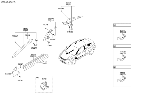 2009 Kia Forte Interior Side Trim Diagram 2