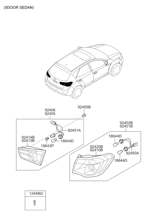 2009 Kia Forte Rear Combination Lamp Diagram 3