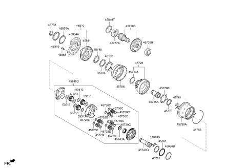 2011 Kia Forte Race-Thrust Diagram for 458533B017