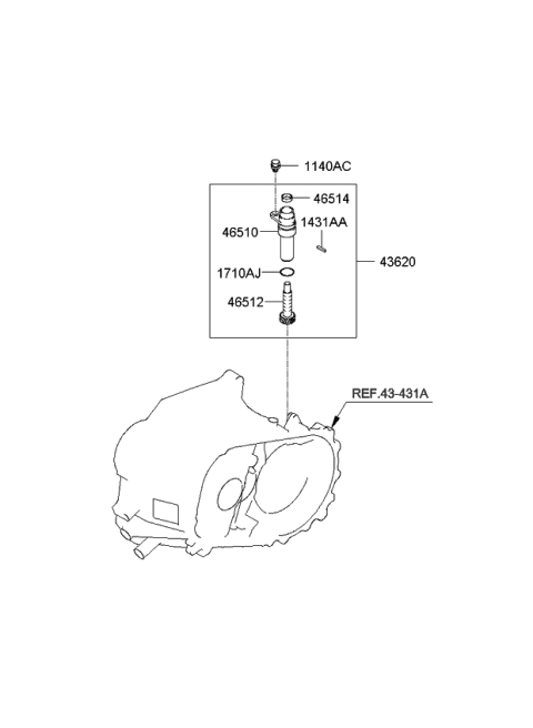 2012 Kia Forte Speedometer Driven Gear-Manual Diagram 2