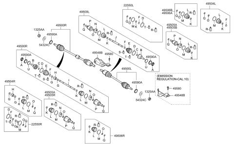 2013 Kia Forte Koup Drive Shaft-Front Diagram