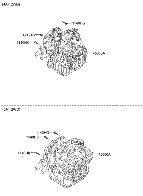 2010 Kia Forte Koup Transaxle Assy-Auto Diagram 2