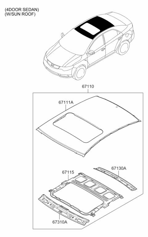 2009 Kia Forte Roof Panel Diagram 2