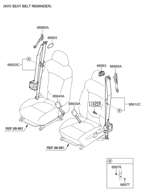 2013 Kia Forte Koup Belt-Front Seat Diagram 1