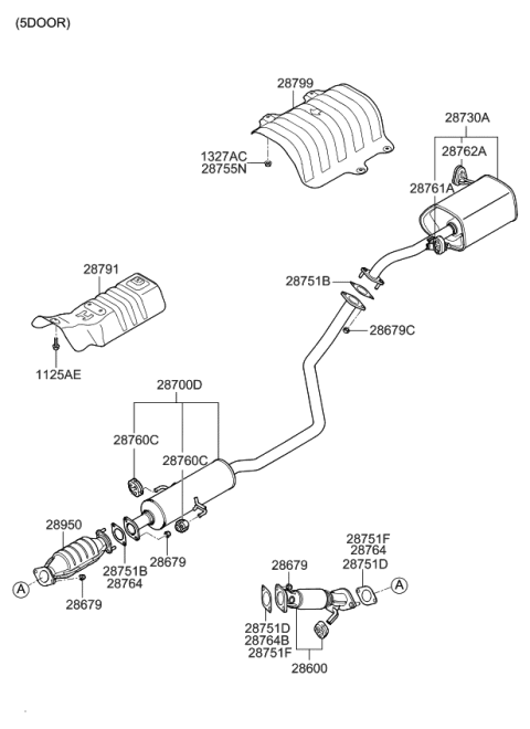 2010 Kia Forte Muffler & Exhaust Pipe Diagram 6