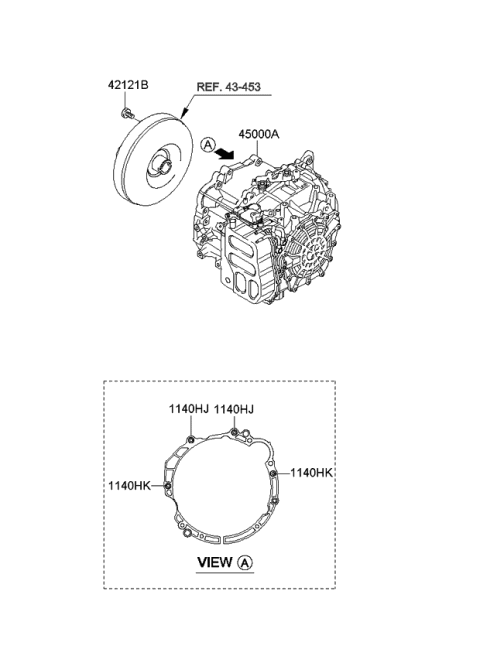 2010 Kia Forte Koup Transaxle Assy-Auto Diagram 3