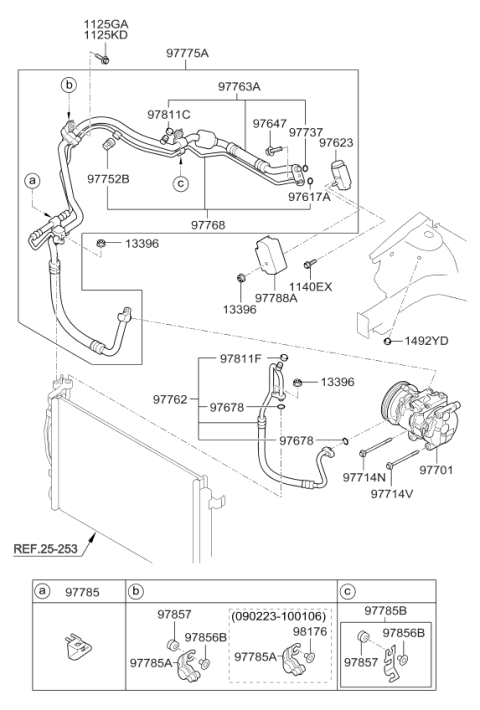 2013 Kia Forte Koup Air Condition System-Cooler Line, Front Diagram 1