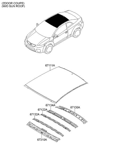 2011 Kia Forte Koup Roof Panel Diagram 3