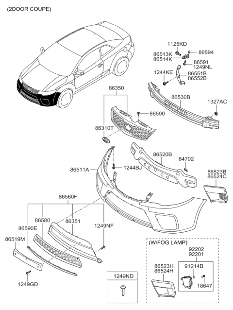 2009 Kia Forte Koup Bumper-Front Diagram 2