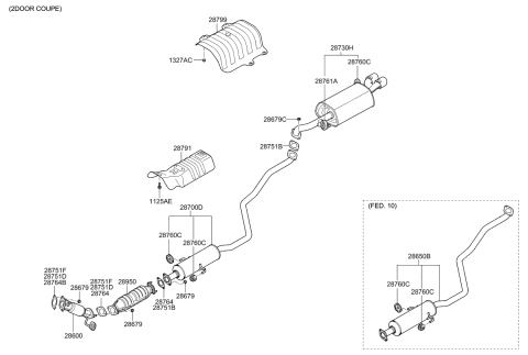 2010 Kia Forte Muffler & Exhaust Pipe Diagram 2