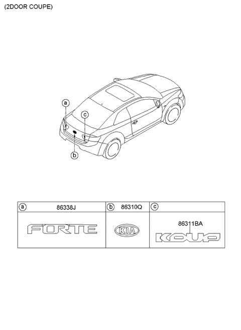 2010 Kia Forte Koup Emblem Diagram 2