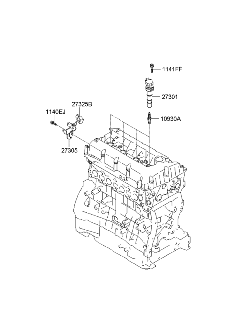 2011 Kia Forte Koup Ignition Coil Assembly Diagram for 273003F100