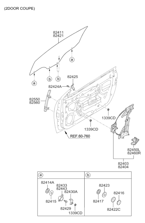 2012 Kia Forte Koup Front Door Window Regulator & Glass Diagram 2