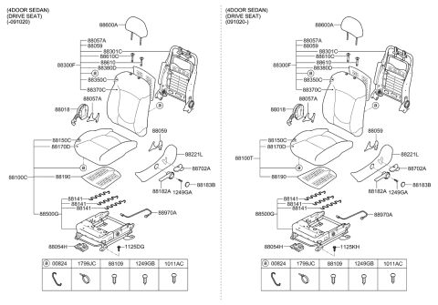 2009 Kia Forte Koup Seat-Front Diagram 1