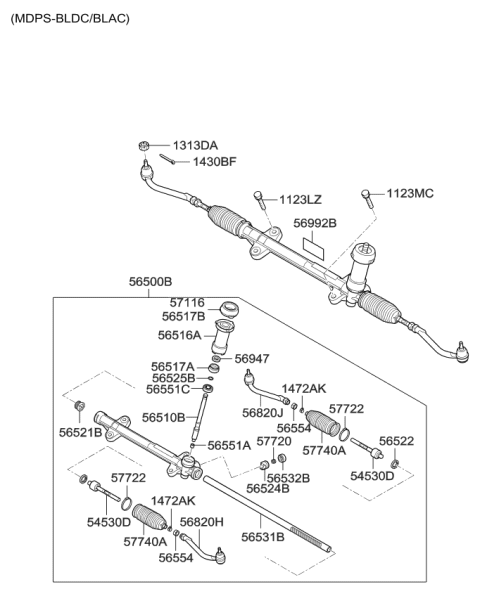 2009 Kia Forte Power Steering Gear Box Diagram 2