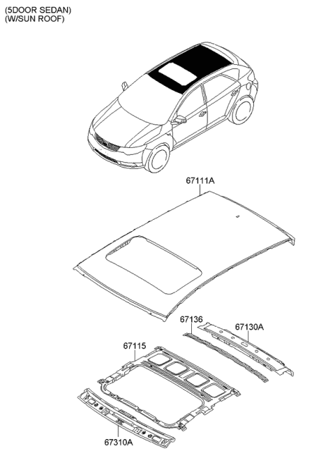 2010 Kia Forte Roof Panel Diagram 6