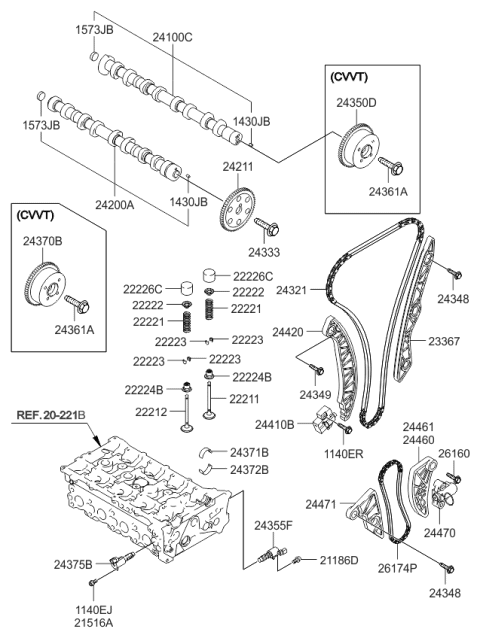 2010 Kia Forte Koup Camshaft & Valve Diagram 1