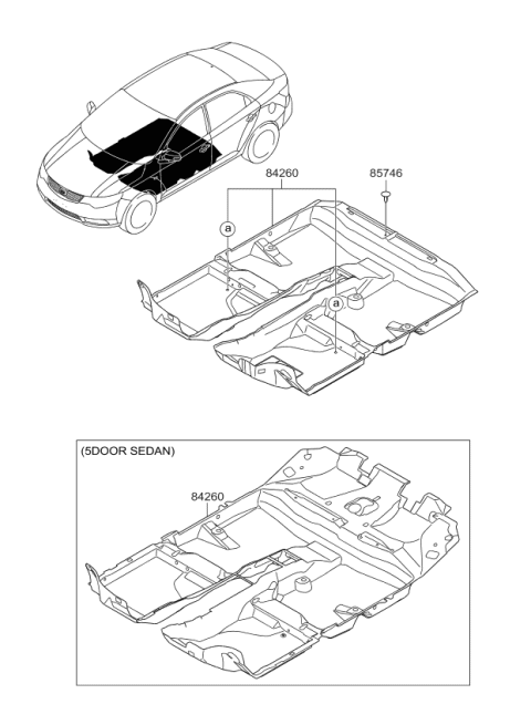 2011 Kia Forte Koup Floor & Carpet Diagram 1