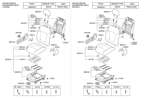 2009 Kia Forte Koup Seat-Front Diagram 2