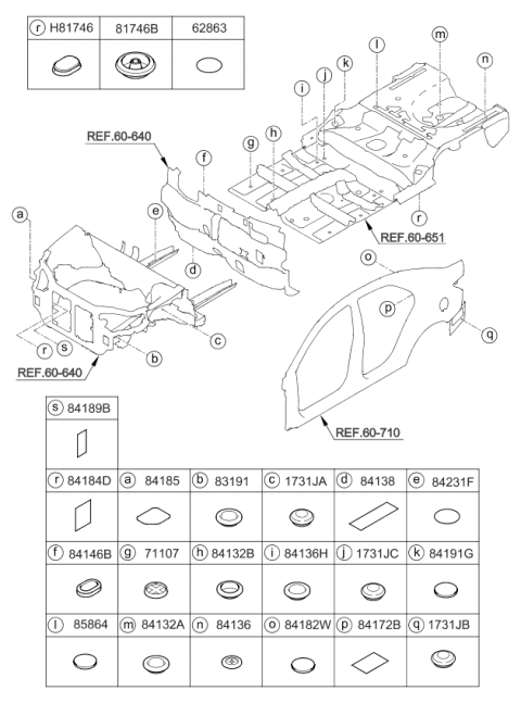 2009 Kia Forte Isolation Pad & Floor Covering Diagram 2