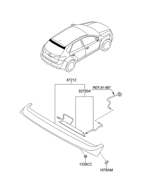 2011 Kia Forte Koup Roof Garnish & Roof Rack Diagram 2