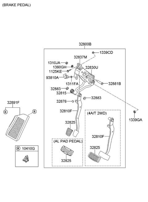 2012 Kia Forte Koup Stop Lamp Switch Assembly(4P) Diagram for 938102H000