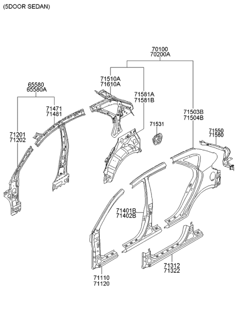 2011 Kia Forte Koup Side Body Panel Diagram 3