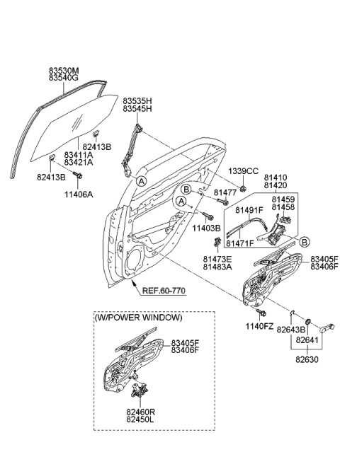 2012 Kia Forte Koup Rear Door Window Reg & Glass Diagram