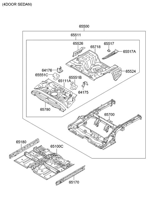 2010 Kia Forte Panel-Floor Diagram 1