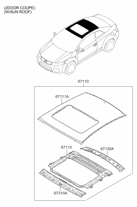 2011 Kia Forte Roof Panel Diagram 4