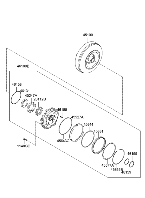 2013 Kia Forte Koup Oil Pump & Torque Converter-Auto Diagram 3