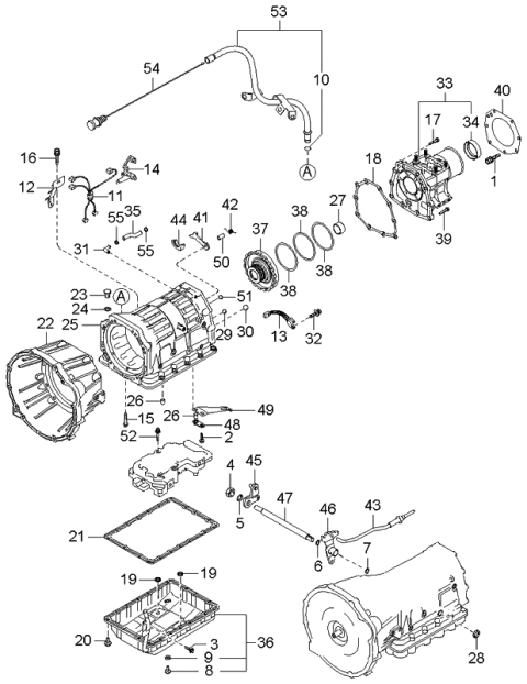 2004 Kia Sorento Auto Transmission Case Diagram 4