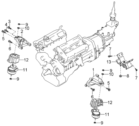 2003 Kia Sorento Engine & Transaxle Mounting Diagram 3