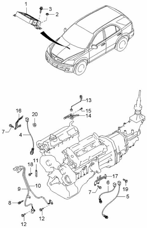 2003 Kia Sorento Electronic Control Diagram