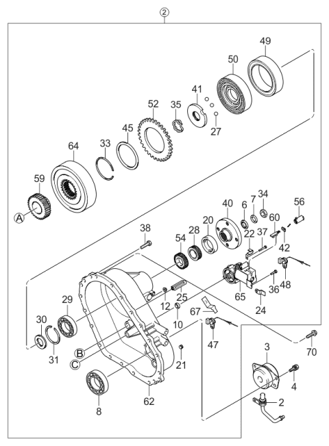 2004 Kia Sorento Transfer Assy Diagram 12