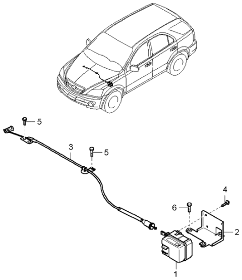 2005 Kia Sorento Cable-Acc Diagram for 964003E200