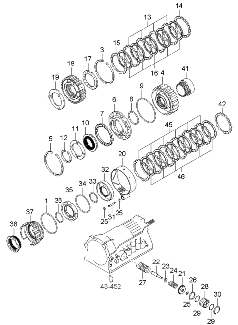 2005 Kia Sorento O-Ring Seal Diagram for 454644A030