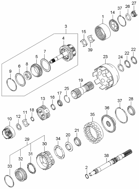 2006 Kia Sorento Old Body Style Transaxle Gear-Auto Diagram 2