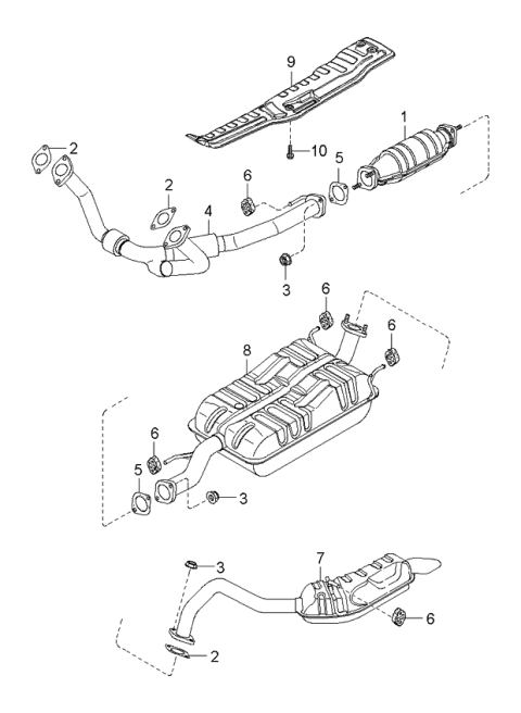 2004 Kia Sorento Muffler & Exhaust Pipe Diagram