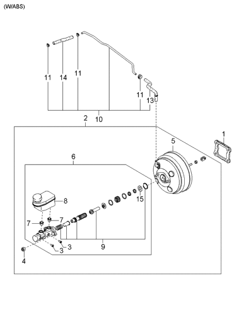 2005 Kia Sorento Brake Master Cylinder Diagram 2