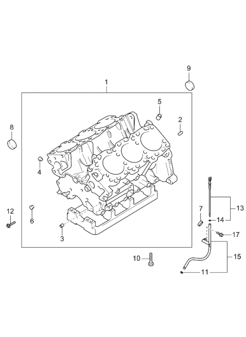 2005 Kia Sorento Oil Level Guide Assembly Diagram for 2662039850