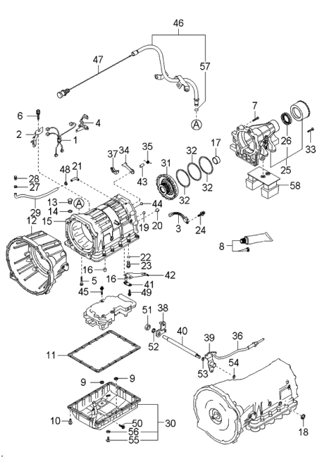 2004 Kia Sorento Auto Transmission Case Diagram 3