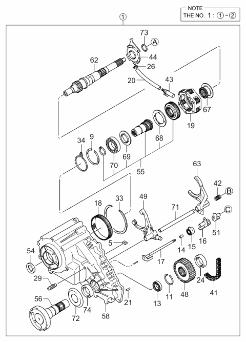 2006 Kia Sorento Transfer Assy Diagram 5