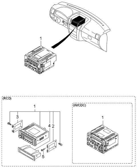 2003 Kia Sorento AM/FM/CASS/CD Diagram for 961103E000