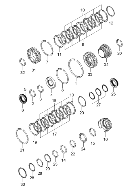 2005 Kia Sorento Ring-Snap Diagram for 456224C000