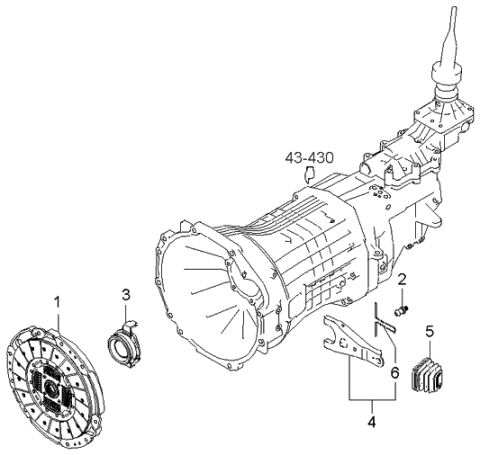 2006 Kia Sorento Clutch & Release Fork Diagram 2